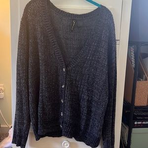 2X Grey Knit Cotton Cardigan with Buttons